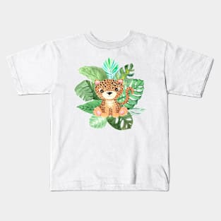 Cute Baby Leopard Kids T-Shirt